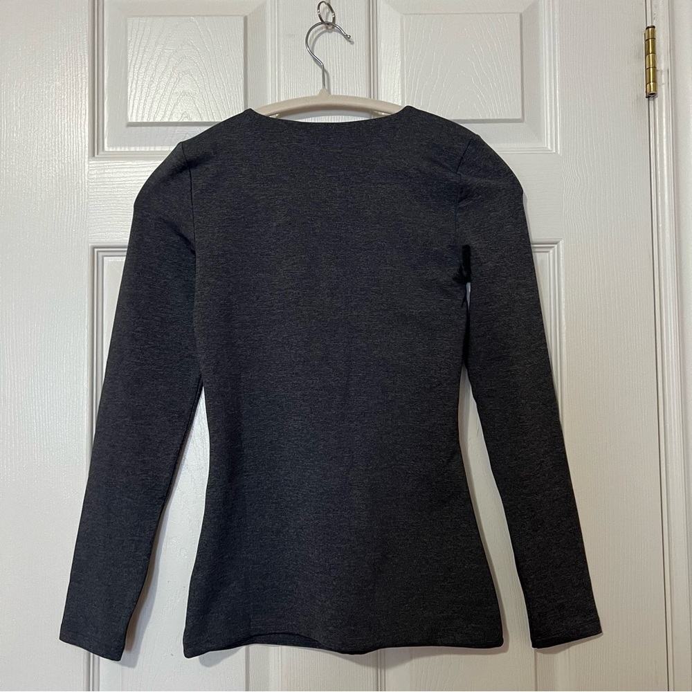 [NWT] Aritzia Contour Crew Hip Long-Sleeve Heather Charcoal Gray - Sz S - Picture 5 of 16